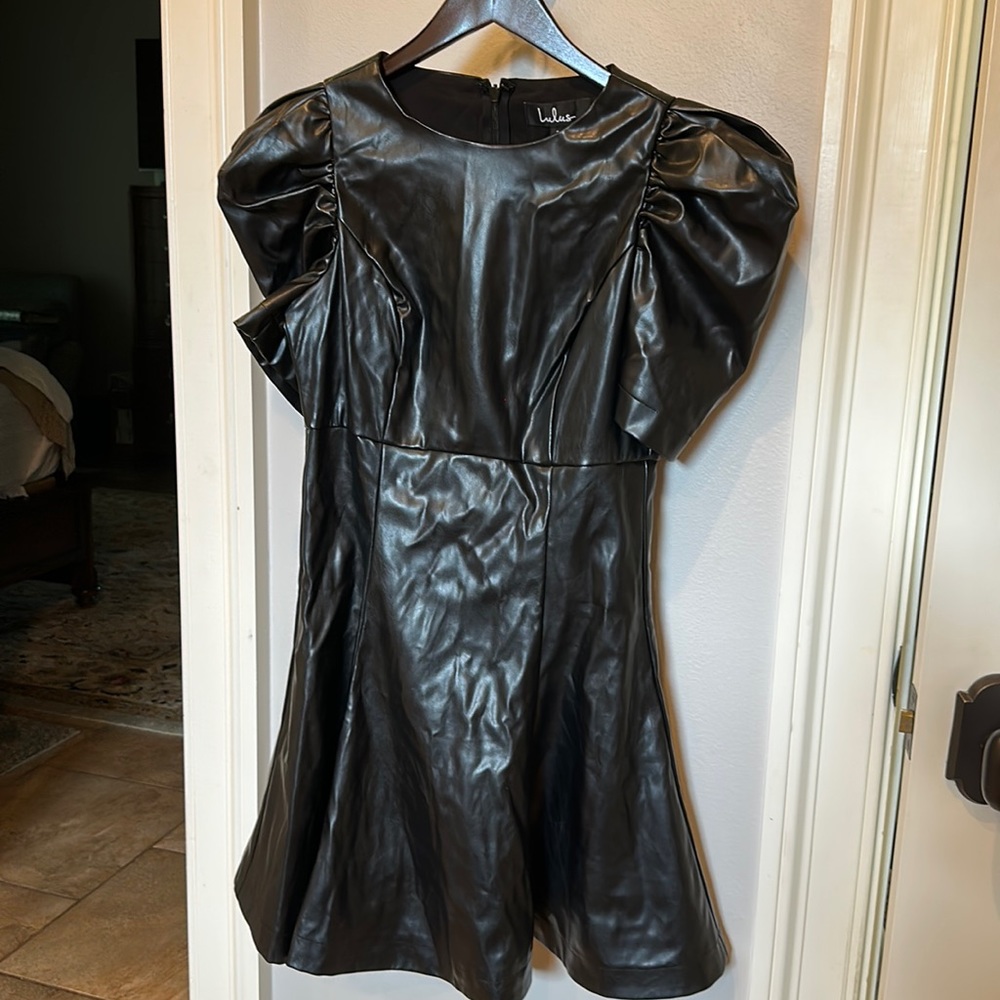 Lulu’s faux, leather black dress